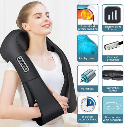 Multifunctional Electric Shiatsu Neck Back Massager With Soothing Heat
