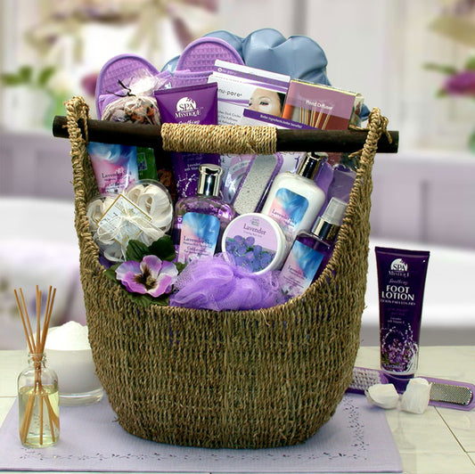 Lavender Sky Ultimate Bath & Body Tote - Spa Baskets For Women Gift