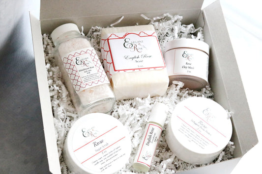 English Rose Spa Gift Set, Gift For Mom, Rose Spa