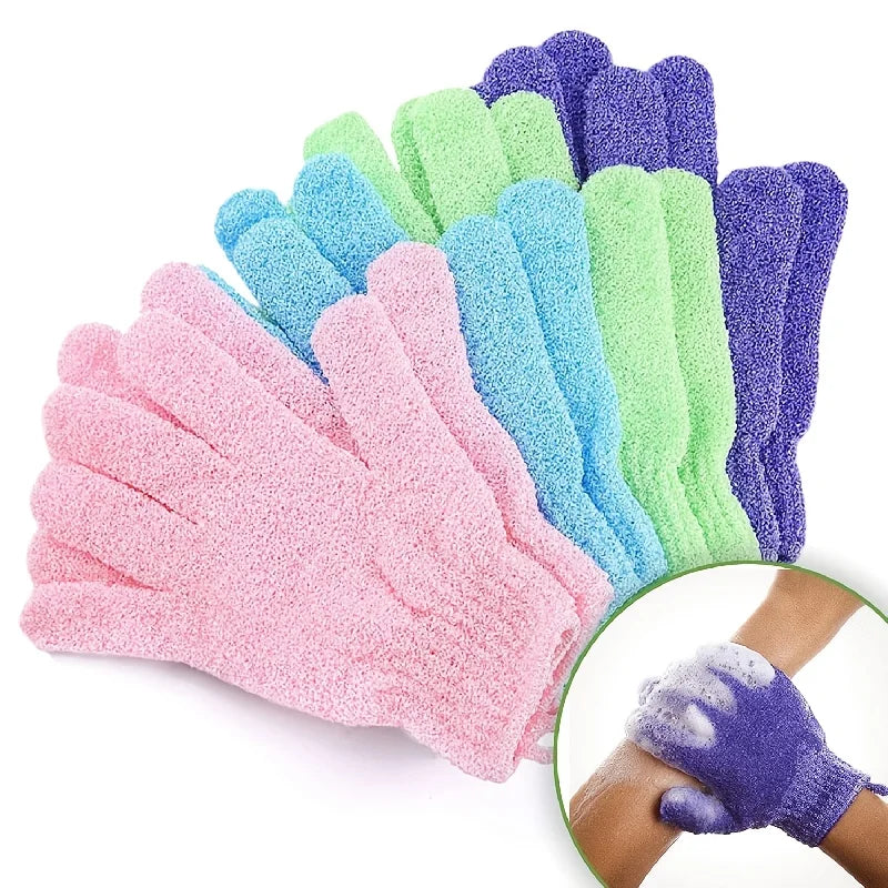 Exfoliating Shower Bath Glove Set Deep Cleaning Body Scrub Spa