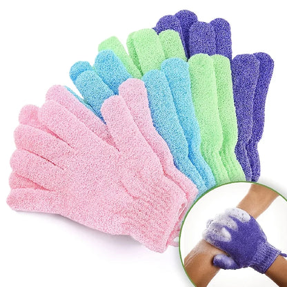 Exfoliating Shower Bath Glove Set Deep Cleaning Body Scrub Spa