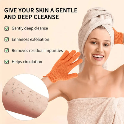 Exfoliating Shower Bath Glove Set Deep Cleaning Body Scrub Spa