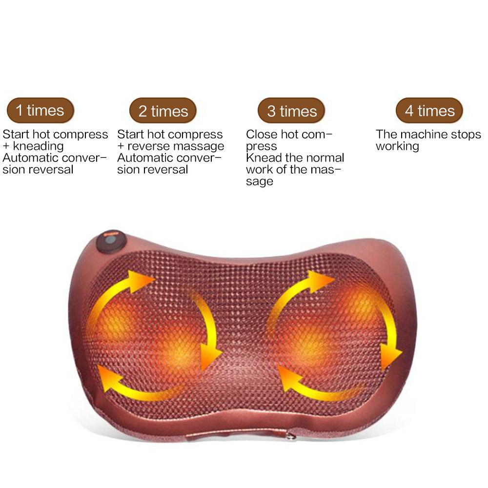 Portable 4 Heads Massage Pillow